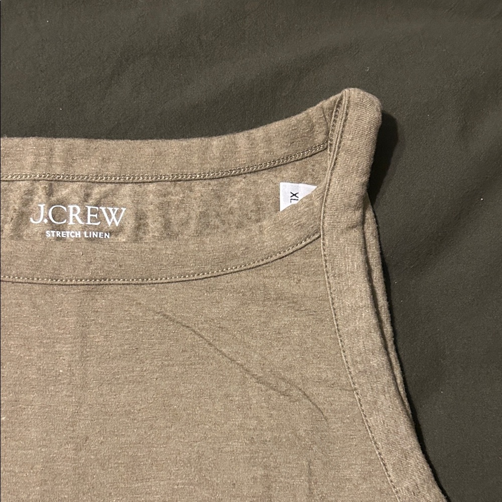 JCrew Linen Tank Top Green Textured Tank top - Picture 6 of 7